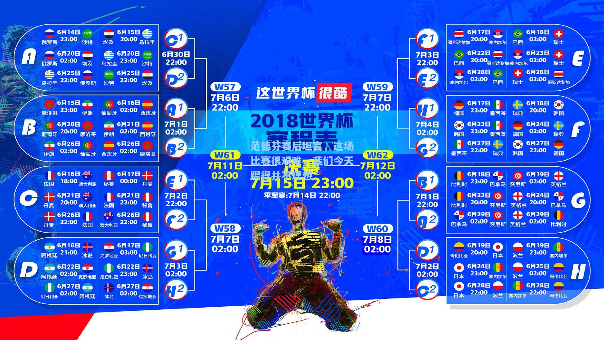 范德芬赛后坦言，这场比赛很艰难，我们今天踢得并不理想